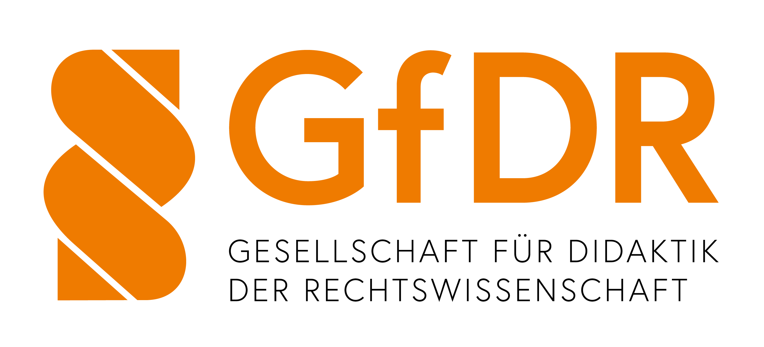 Logo der Gesellschaft für Didaktik der Rechtswissenschaft - GfDR in orange, darunter in grauer Schrift: Gesellschaft für Didaktik der Rechtswissenschaft